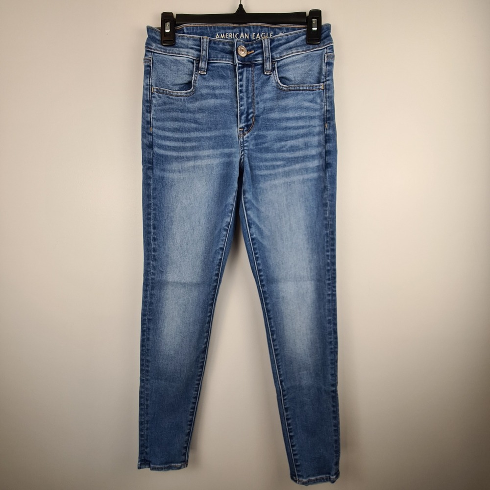 American Eagle Hi-Rise Jegging Jeans Womens 6 Regular Blue Medium Wash Skinny